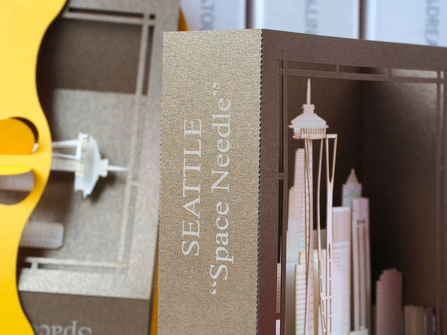 Seattle Washington Space Needle Skyline pop up paper card. America American gifts paper Landmarks. Miniature architecture model art craft