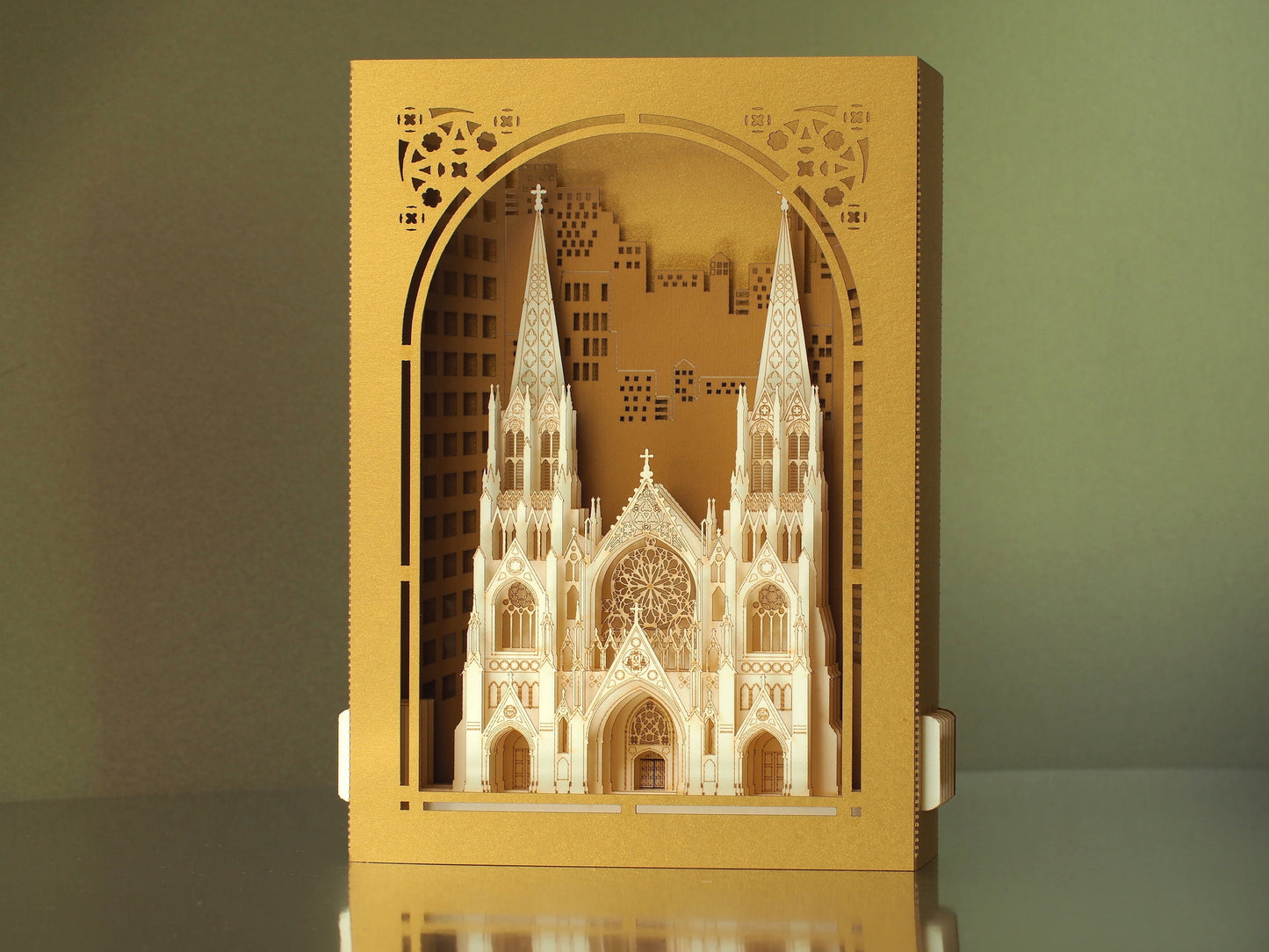 St.Patric Cathedral. America USA New York City. Parish Church Catholic Manhattan. Paper pop up card. NYC gifts. Religious souvenir Christmas