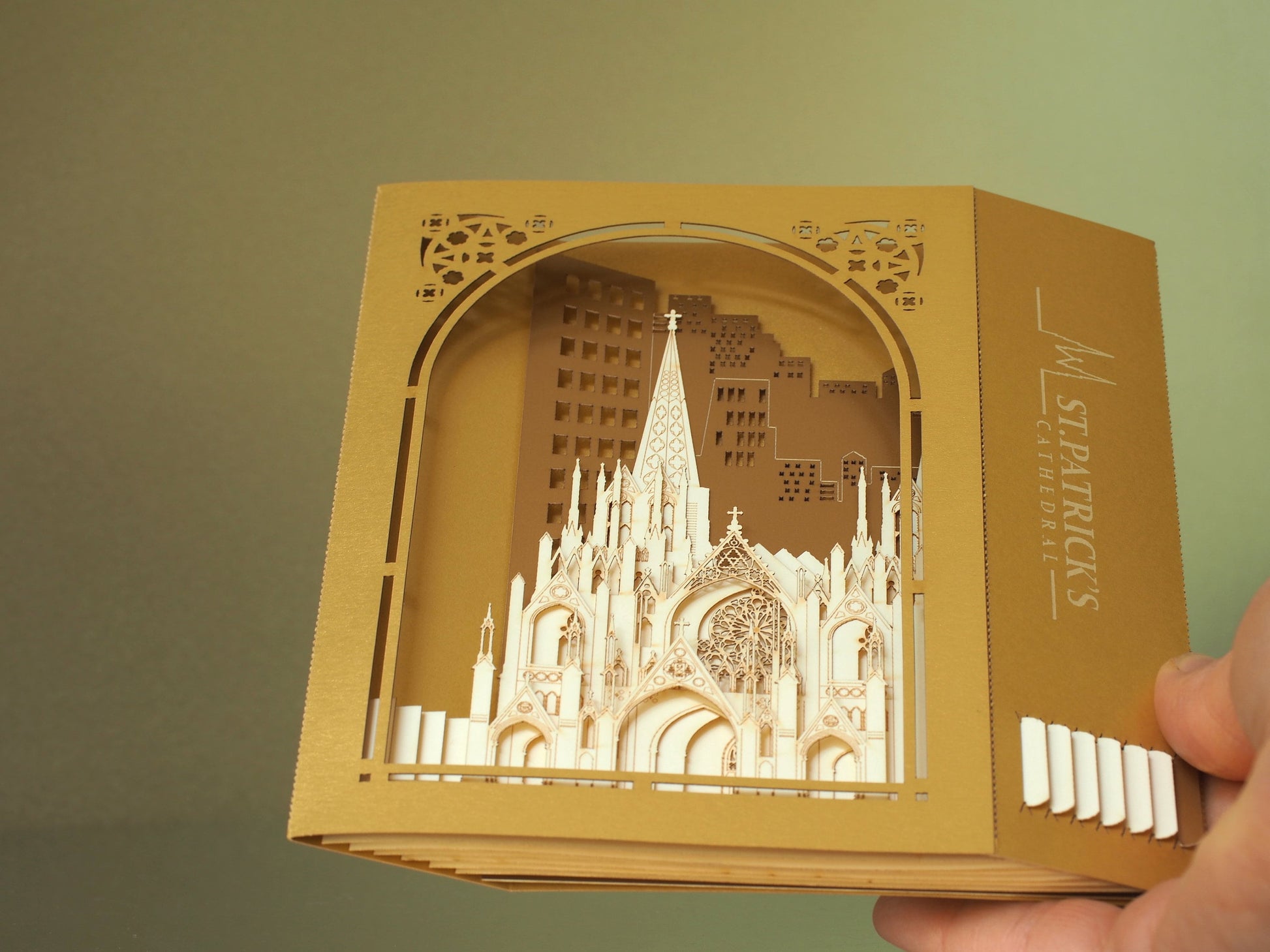St.Patric Cathedral. America USA New York City. Parish Church Catholic Manhattan. Paper pop up card. NYC gifts. Religious souvenir Christmas