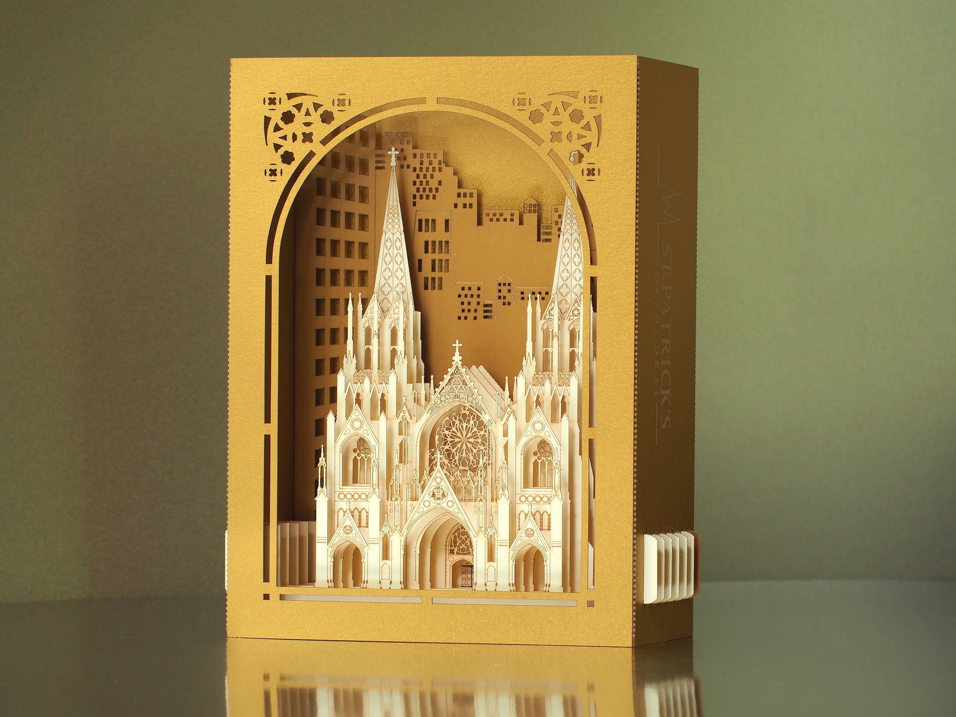 St.Patric Cathedral. America USA New York City. Parish Church Catholic Manhattan. Paper pop up card. NYC gifts. Religious souvenir Christmas