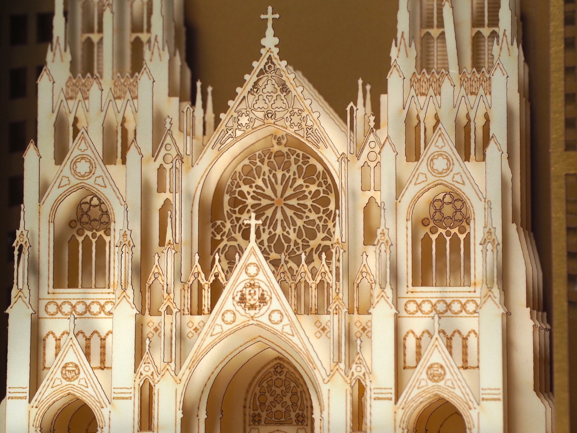 St.Patric Cathedral. America USA New York City. Parish Church Catholic Manhattan. Paper pop up card. NYC gifts. Religious souvenir Christmas