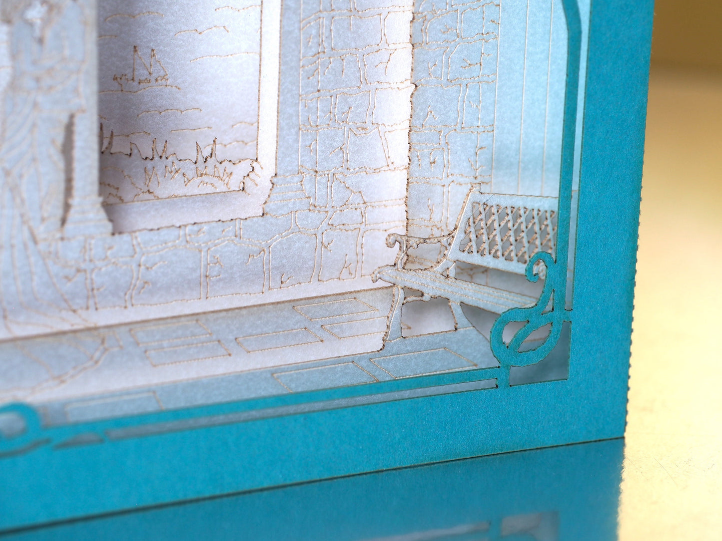 Hammond Castle Museum Wedding Invitation - Coastal Elegance from Gloucester, MA. Pop-up Boxed Invites with RSVP - Wedding Stationery