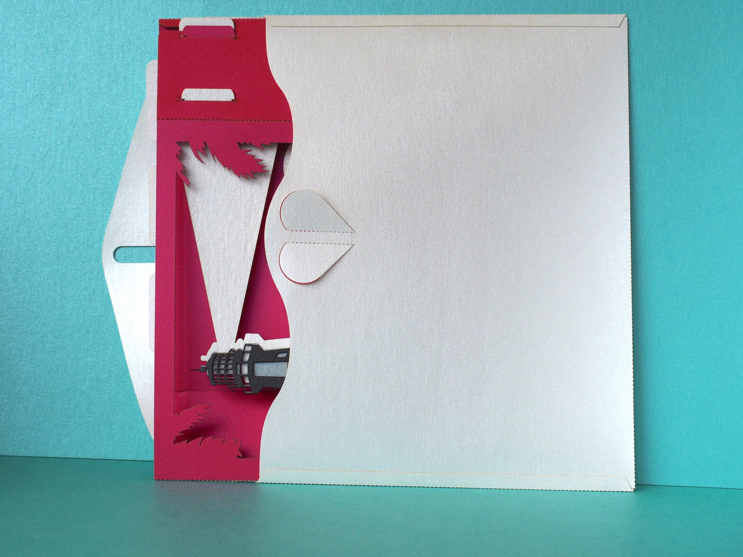 Tybee Island  custom design pop up laser cut card in the box