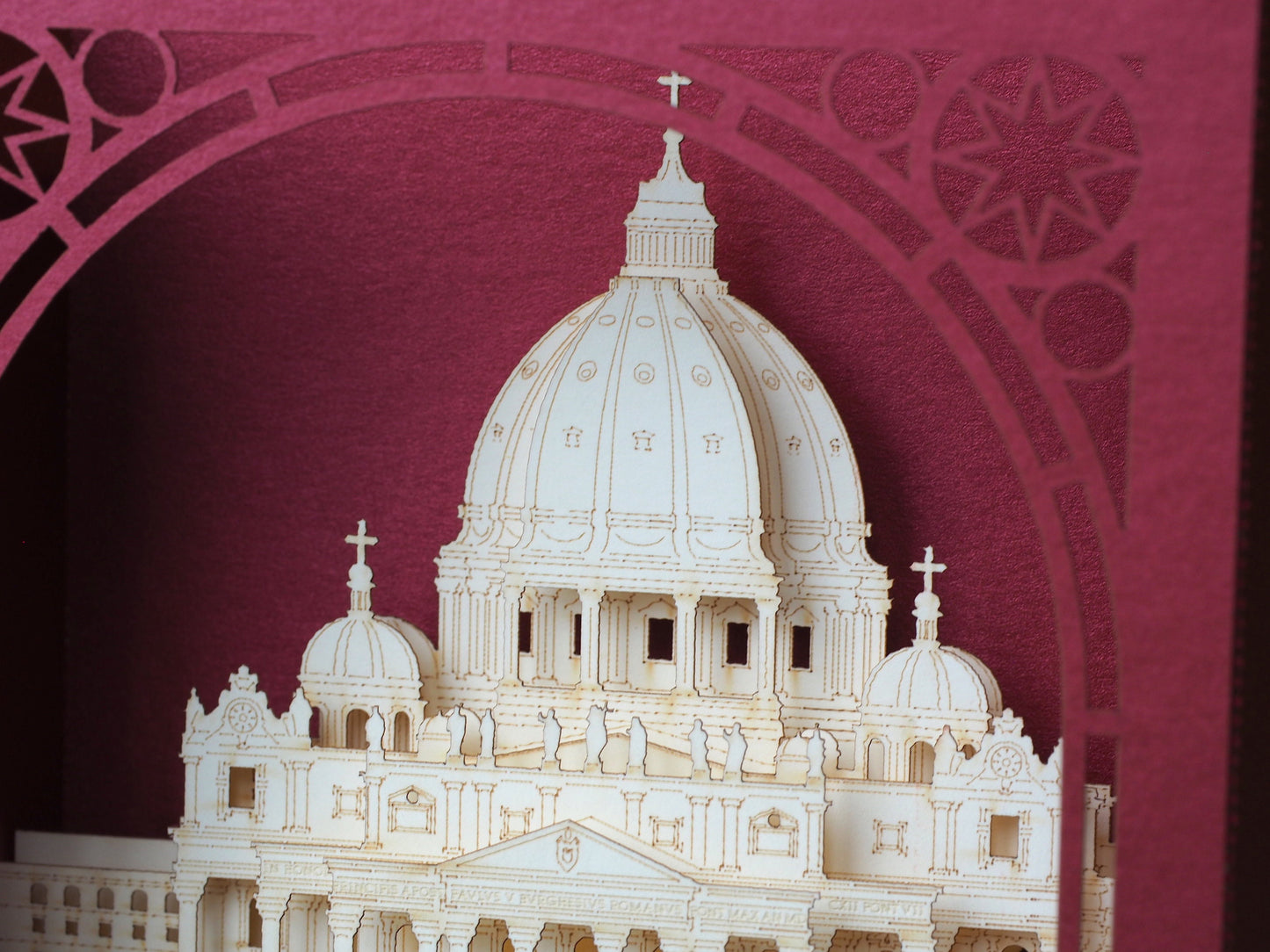 Saint Peter's Basilica Rome, Italy. Church Roma. Paper box pop up card folds flat with an architectural design