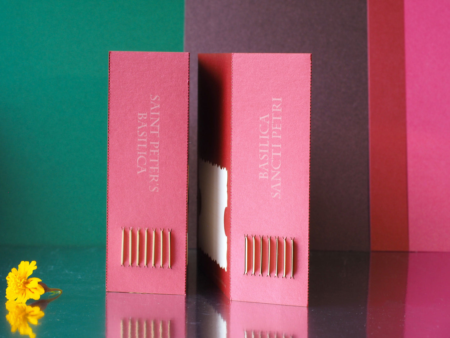 Saint Peter's Basilica Rome, Italy. Church Roma. Paper box pop up card folds flat with an architectural design
