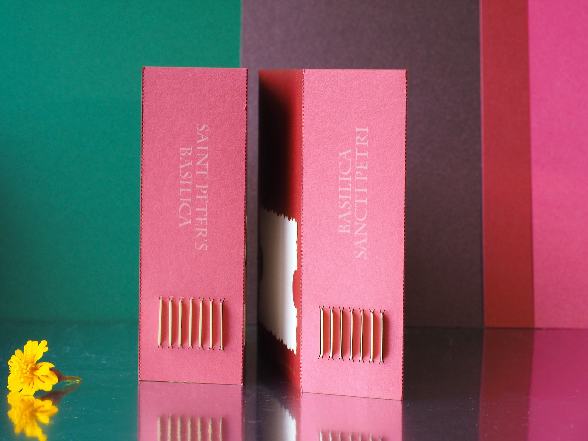 Saint Peter's Basilica Rome, Italy. Church Roma. Paper box pop up card folds flat with an architectural design