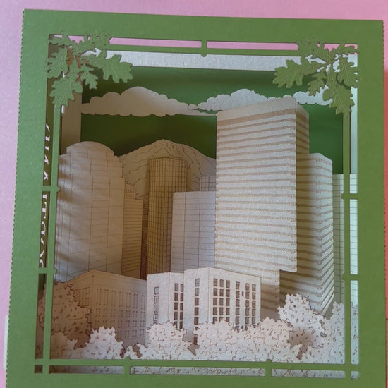 Portland city desig in pop up greeting card paper 3d model