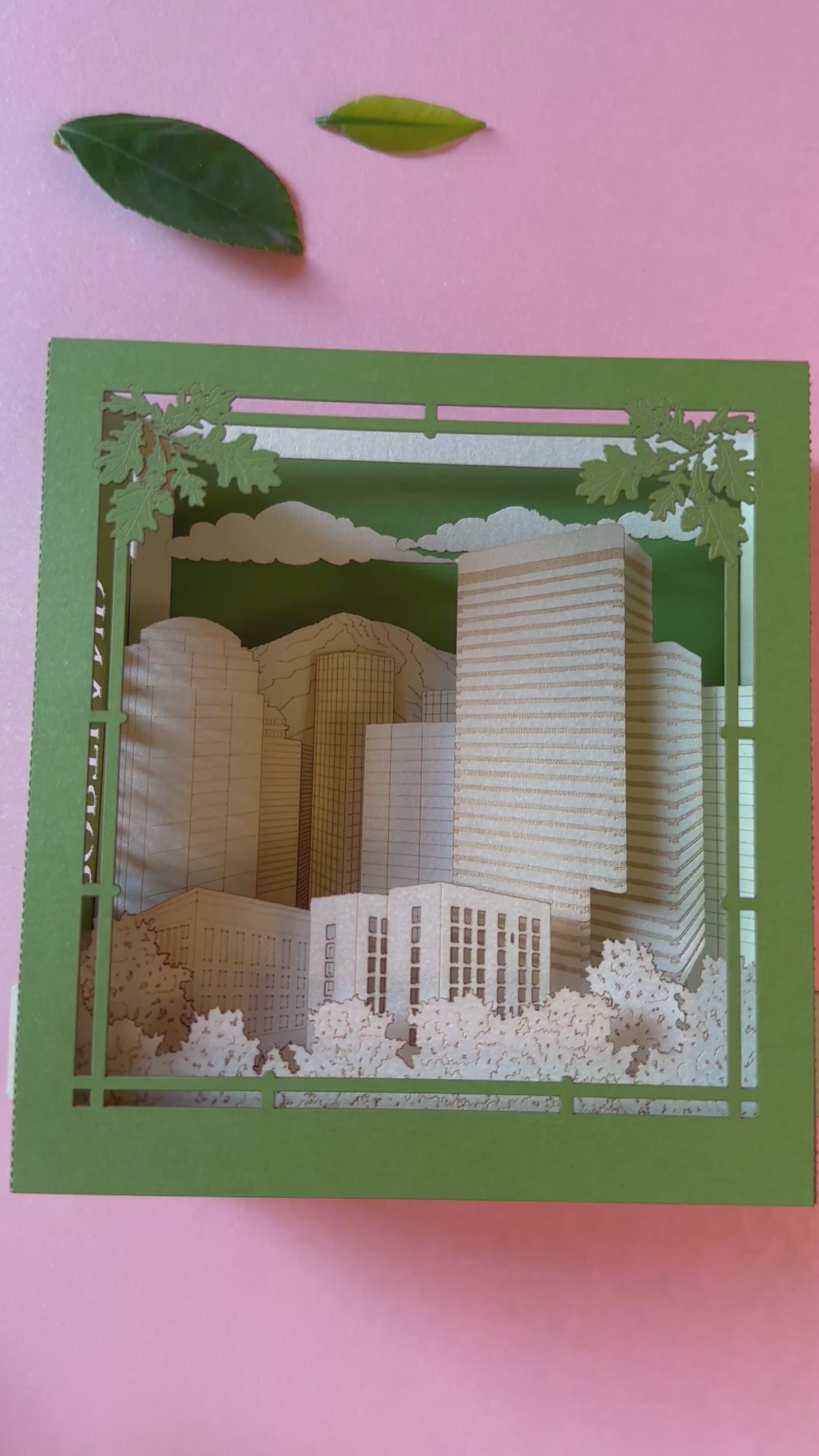 Portland city desig in pop up greeting card paper 3d model