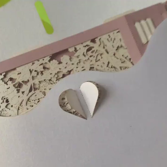 Wedding invitations. Nature, park, oak alley, dog, bride, groom. RSVP inserts. Paper pop up art customization. Outdoor, trees. Colibrigift