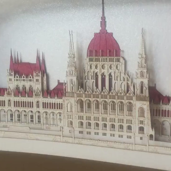 The Hungarian Parliament of Budapest paper pop up miniature model box