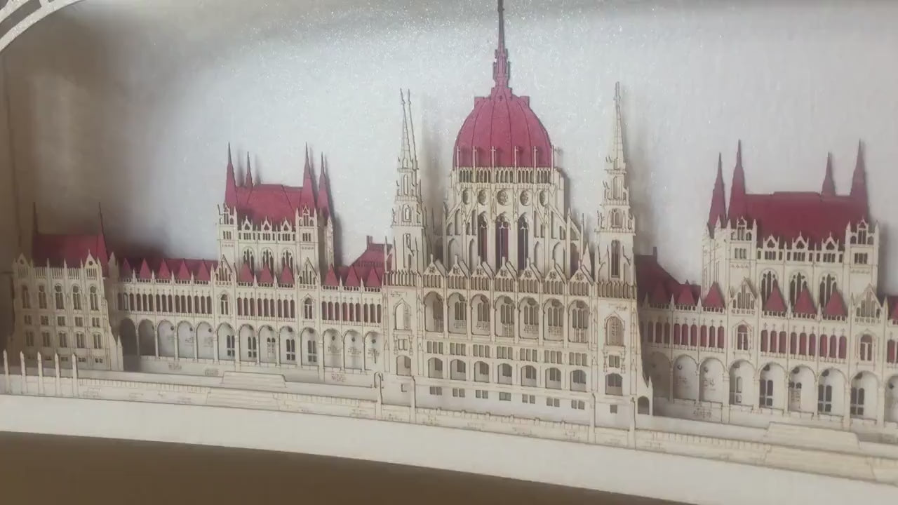 The Hungarian Parliament of Budapest paper pop up miniature model box
