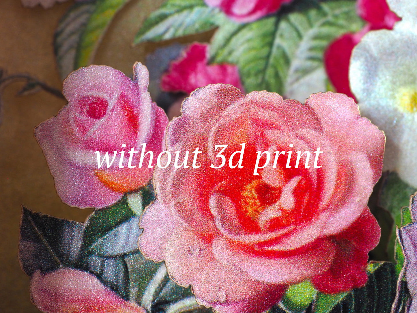 Luxury 3D pop up greeting card with vintage floral bouquet in a vase, elegant botanical still life design, premium keepsake card for birthdays and special occasions.