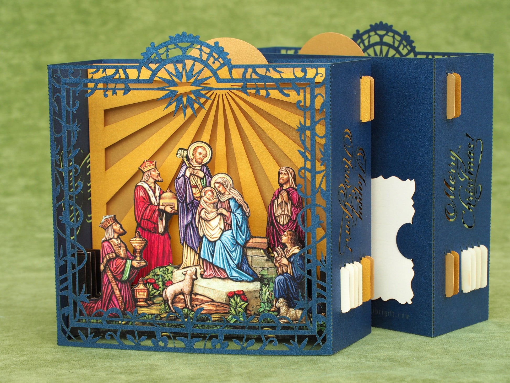 Christmas Pop up box card with Jesus Birth scene