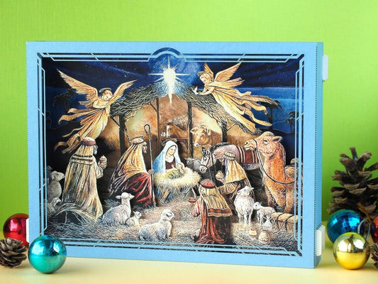 Christmas pop-up card Jesus Birth Holy Night