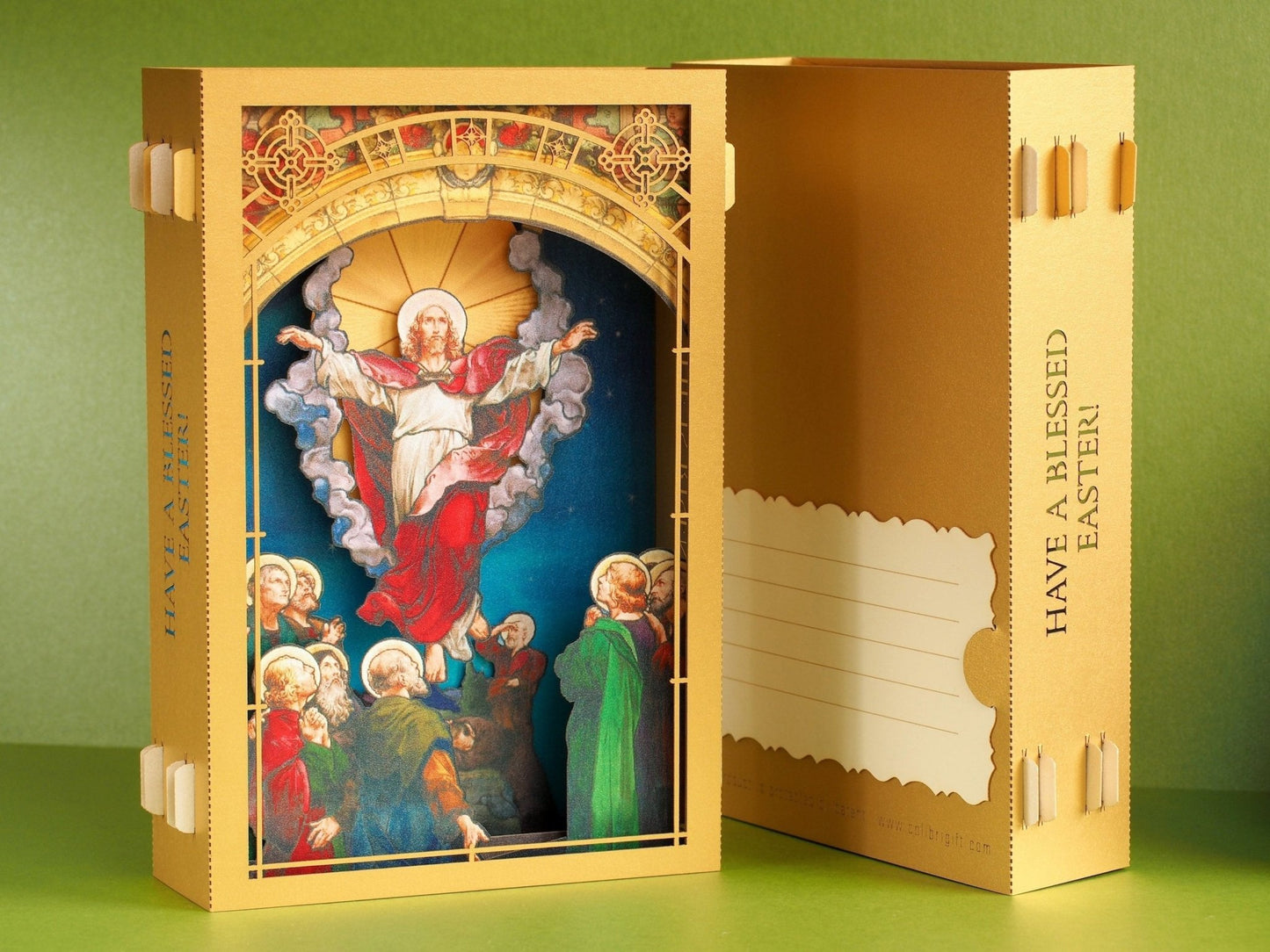 Jesus is Risen, in the Red Cloack, with Apostols pop up card