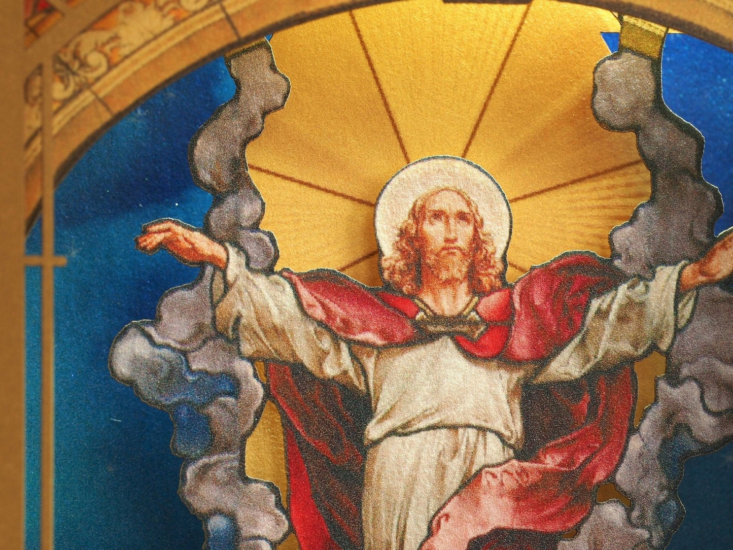 Jesus is Risen, in the Red Cloack, with Apostols pop up card