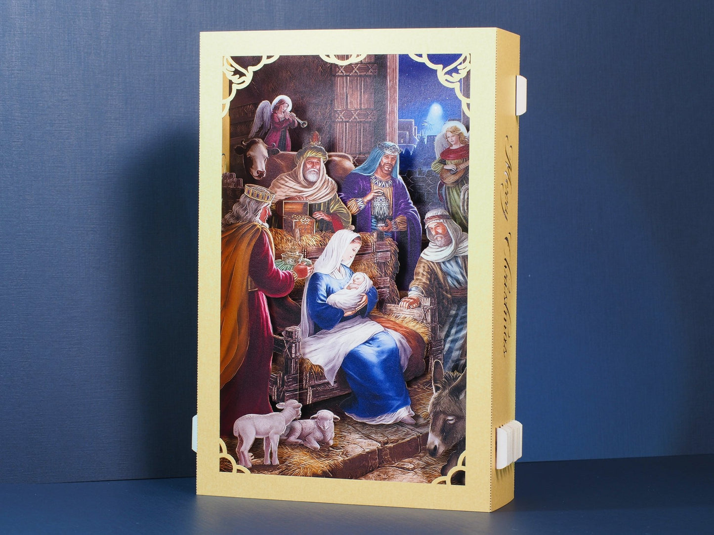 Holy Crib, baby Jesus, Mother Mary Popup card.