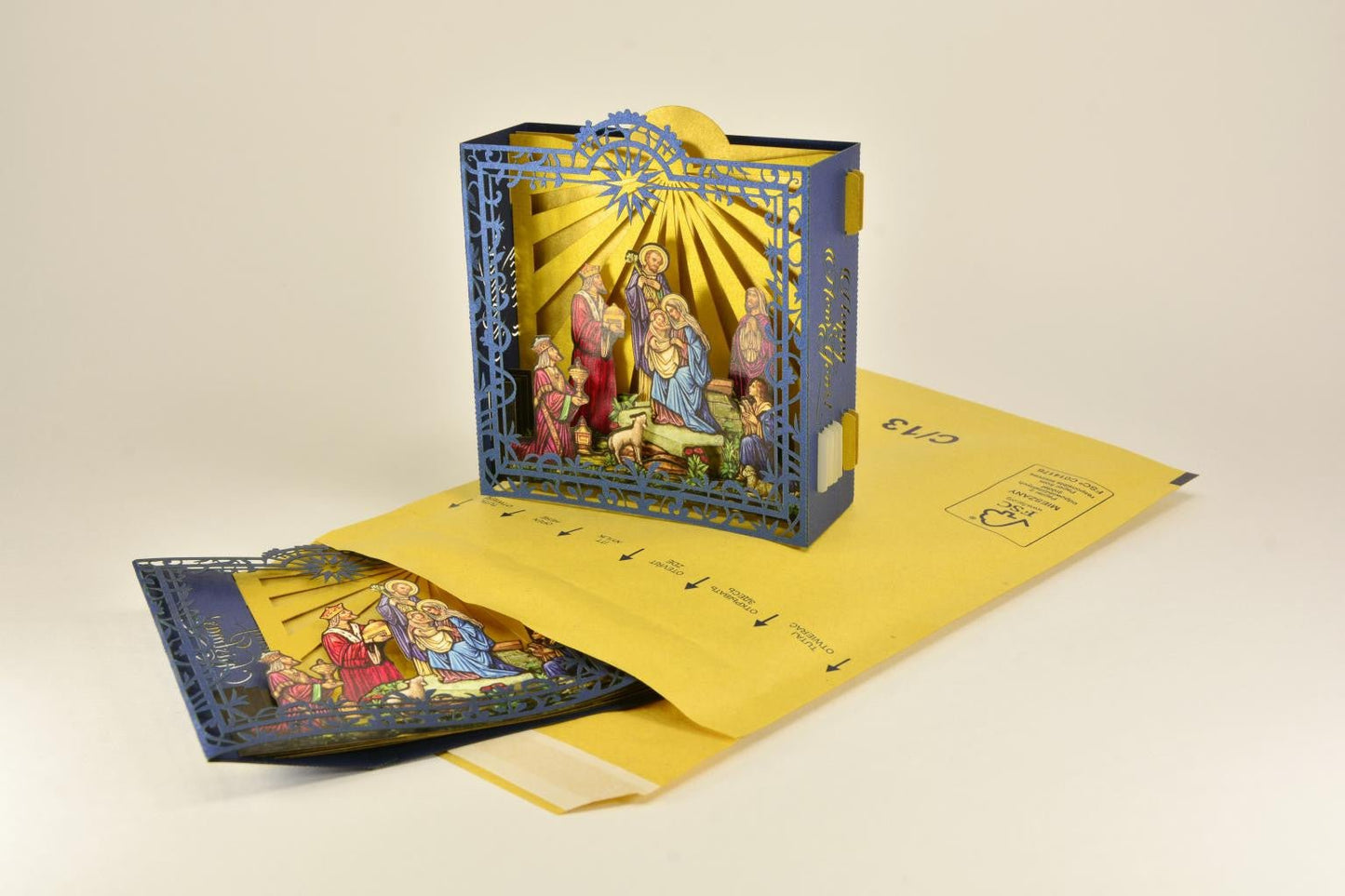 Calendar Card Jesus Birth theme, Holy Night, Christmas gift pop-up card - ColibriGift