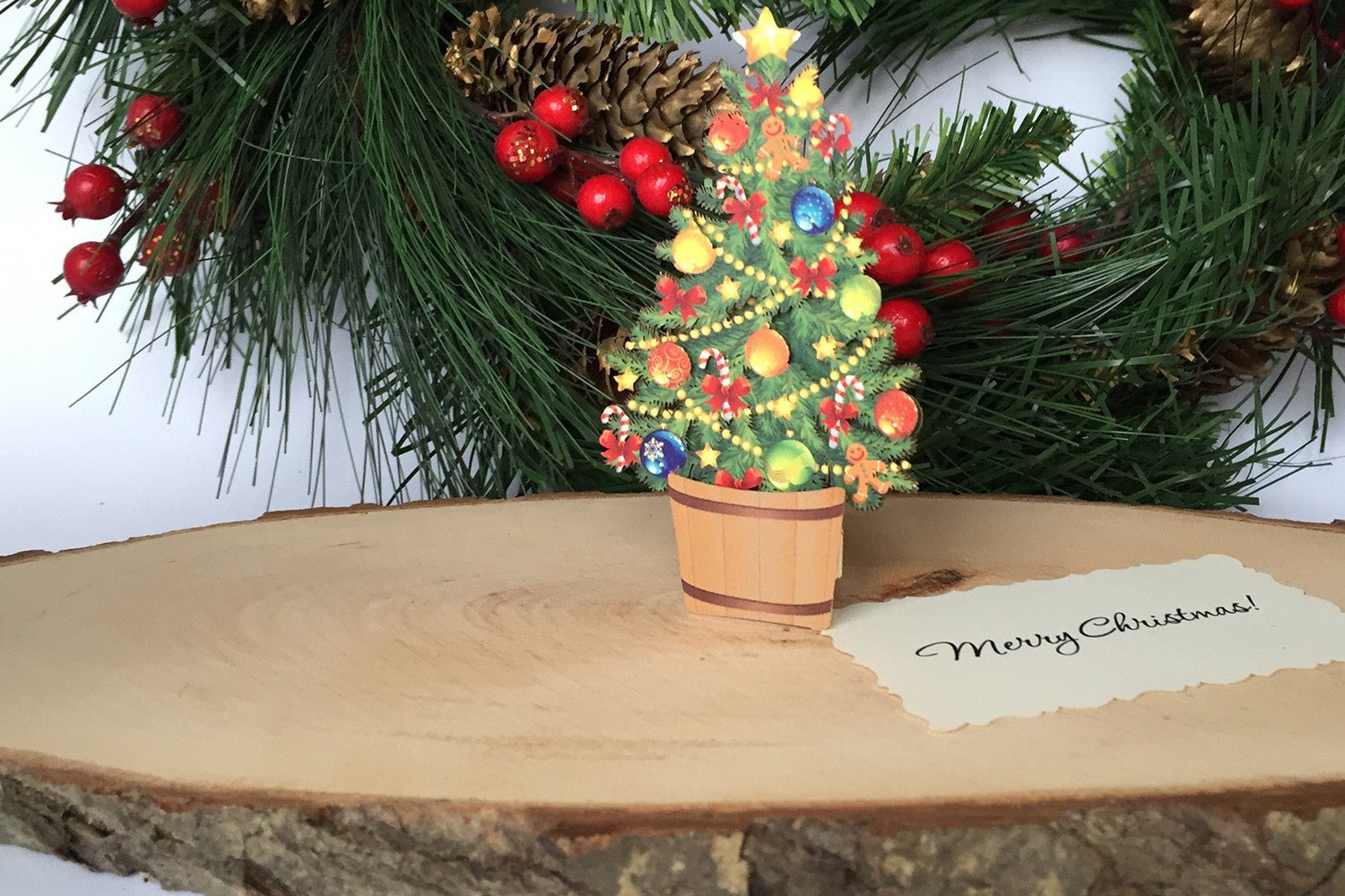 Christmas Tree greeting pop-up card - ColibriGift