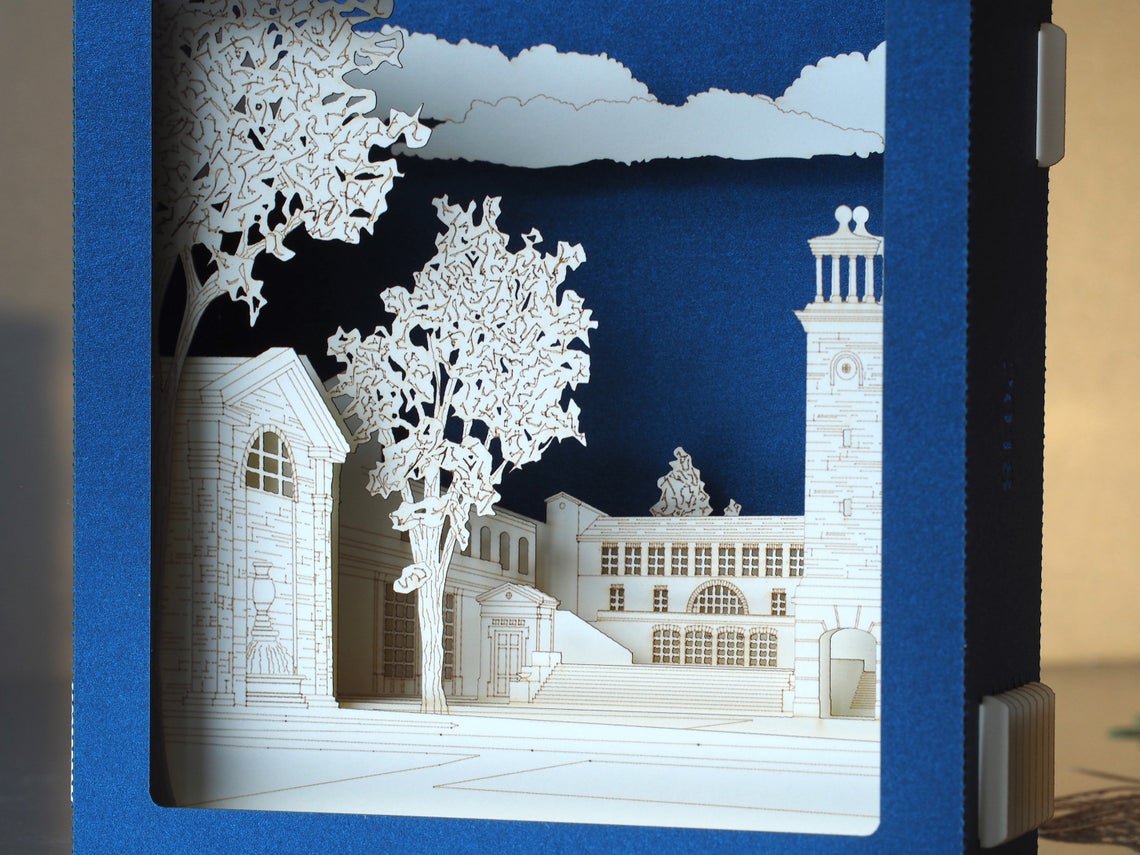 Corporate the School of Architecture, The University of Notre Dame, Walsh Family Hall pop-up card, promo card - ColibriGift