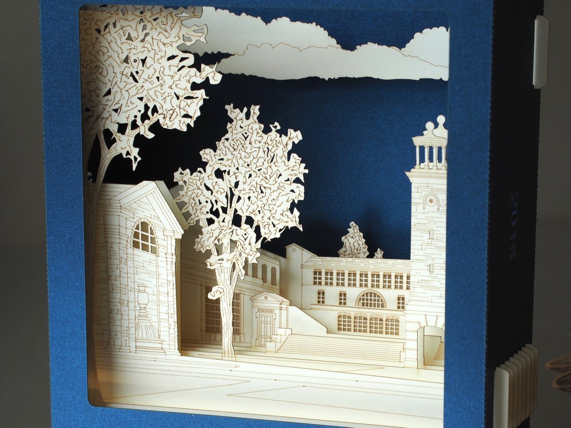 Corporate the School of Architecture, The University of Notre Dame, Walsh Family Hall pop-up card, promo card - ColibriGift