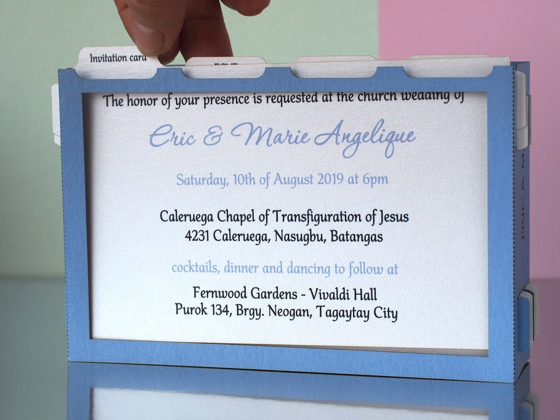 Custom wedding invitation Philippines Fernwood Garden pop-up card - ColibriGift