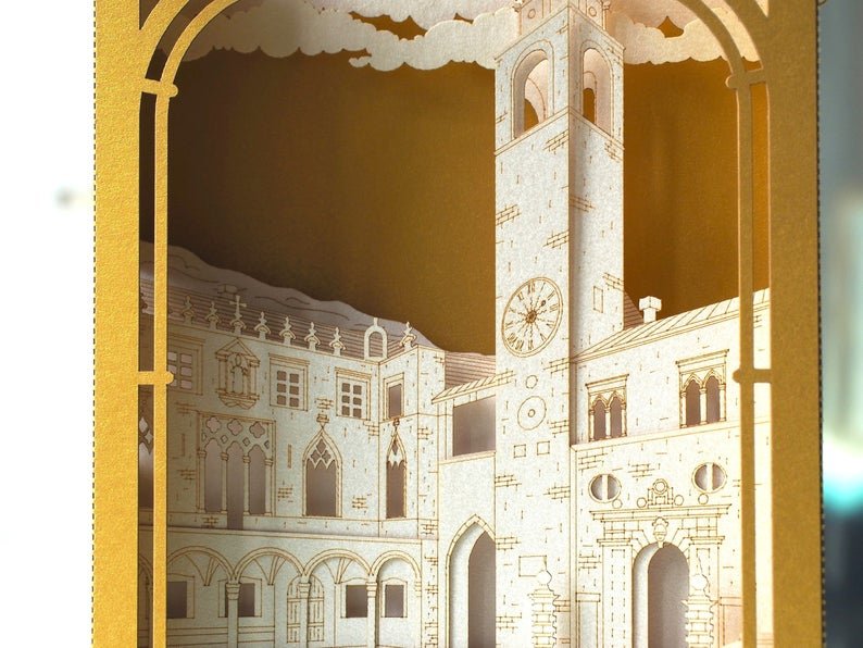 Dubrovnik Croatia Old Square Center pop-up card - ColibriGift