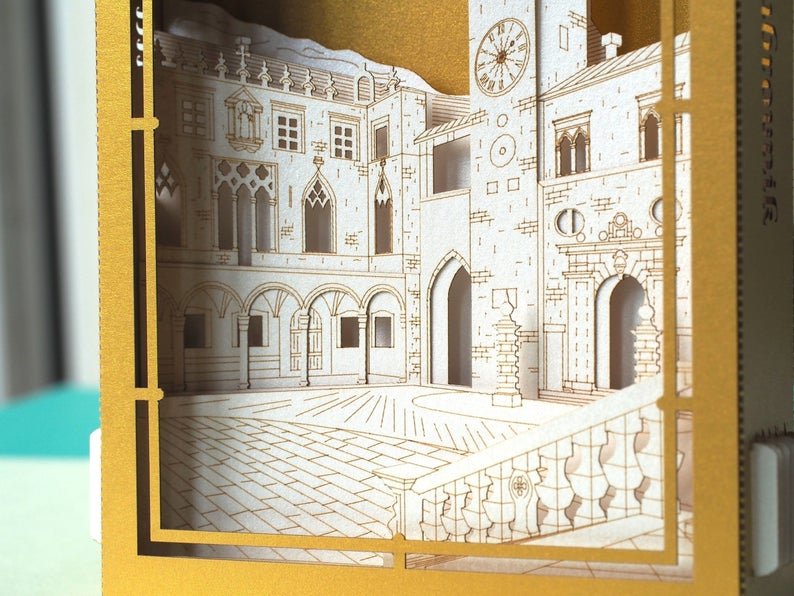 Dubrovnik Croatia Old Square Center pop-up card - ColibriGift
