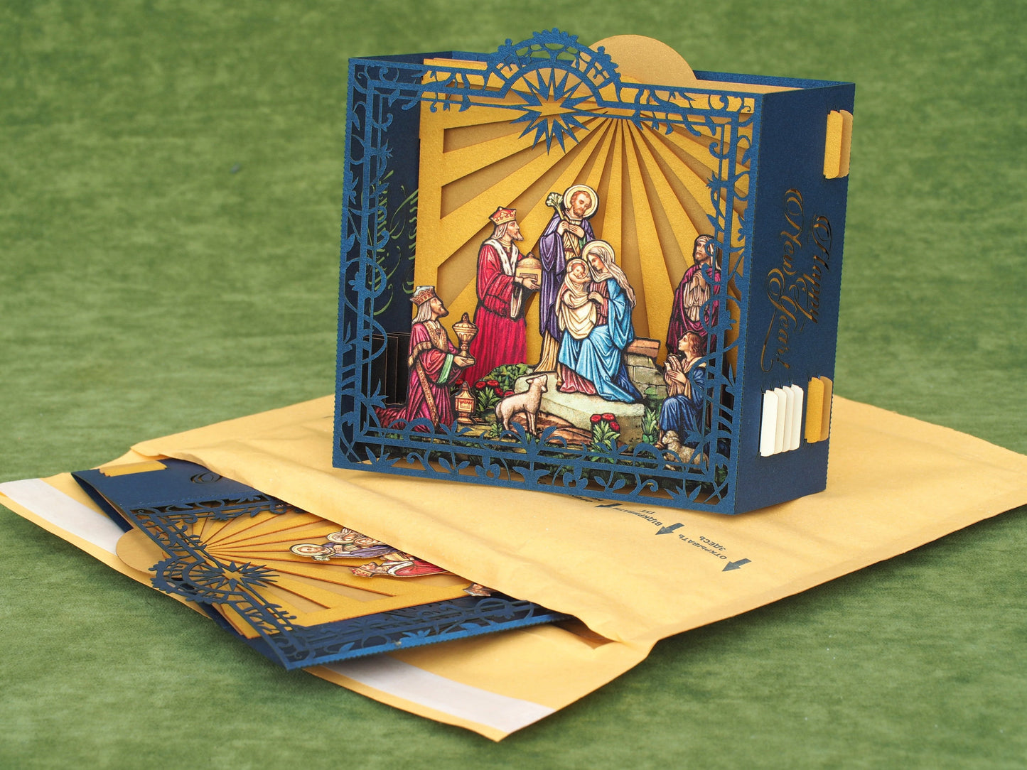 Christmas Pop up box card with Jesus Birth scene