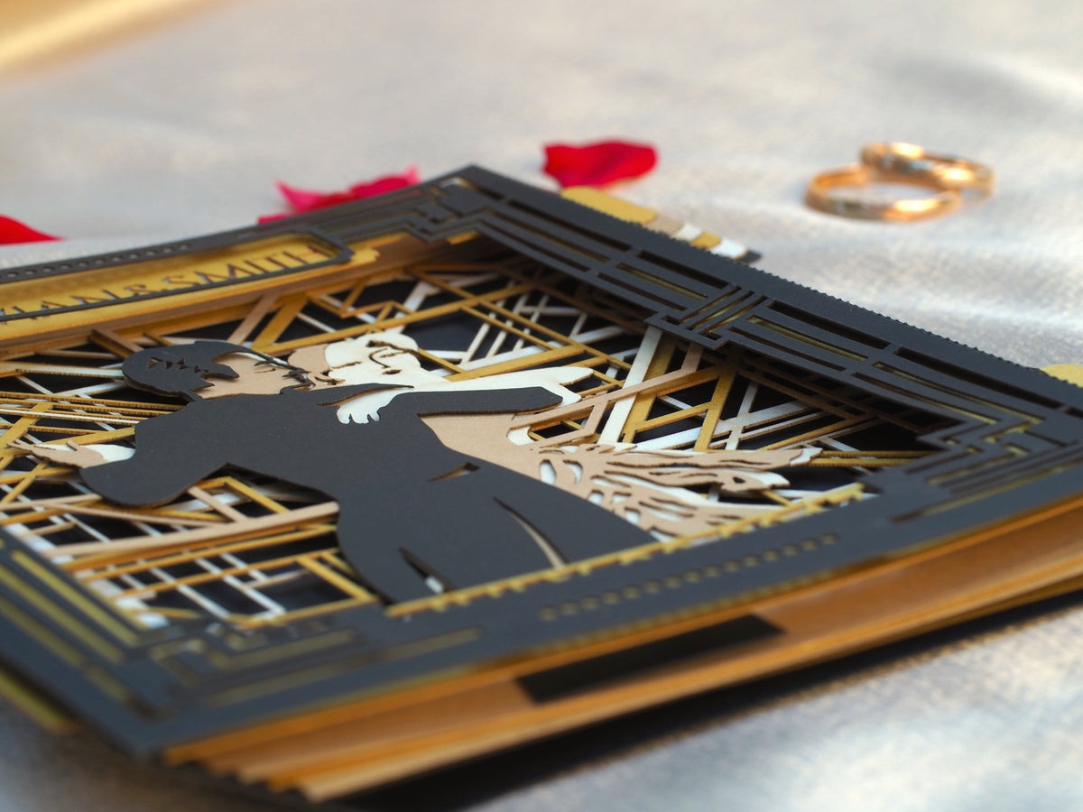Great Gatsby pop up folded invitations
