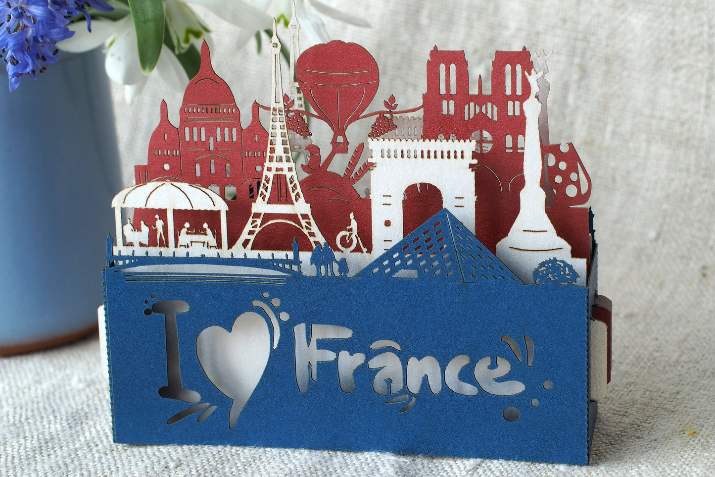 I love France Landmark pop-up card - ColibriGift