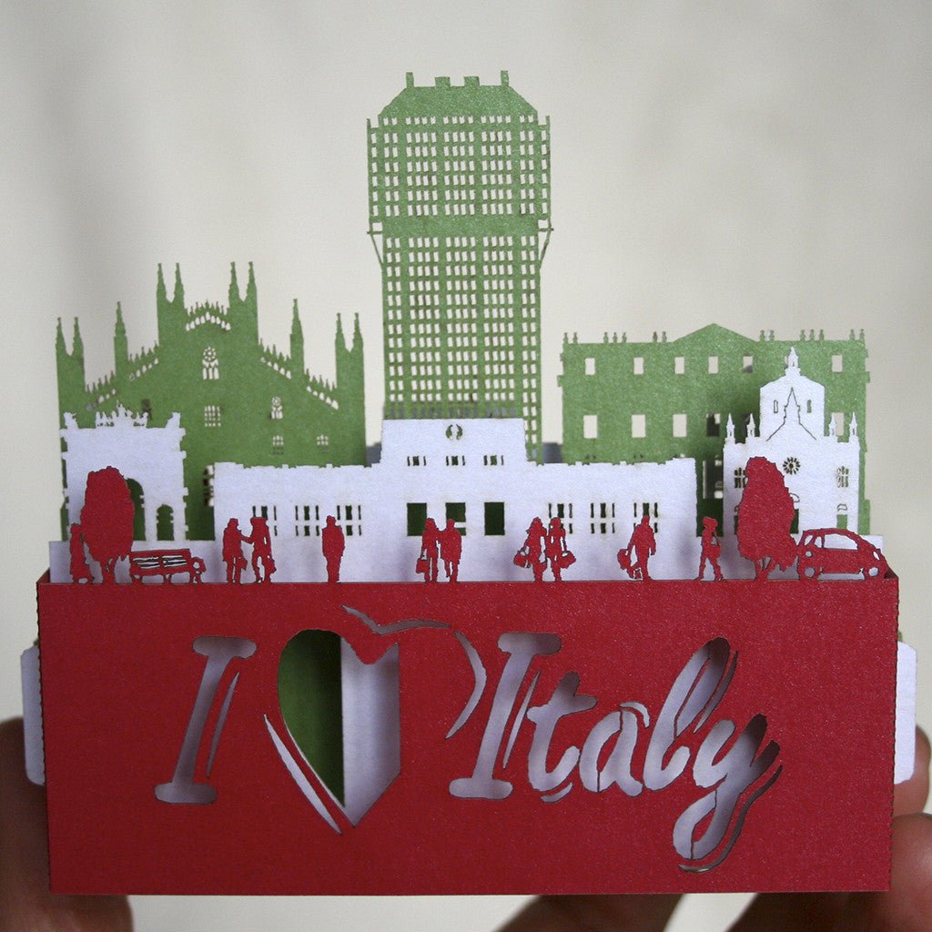  Italy Landmark pop-up card - paper small model miniature. 