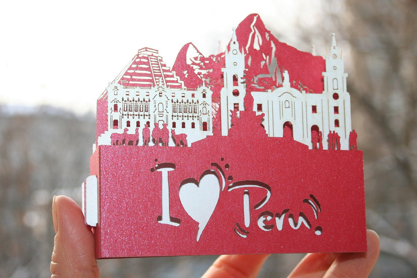 I love Peru Landmark pop-up card - ColibriGift