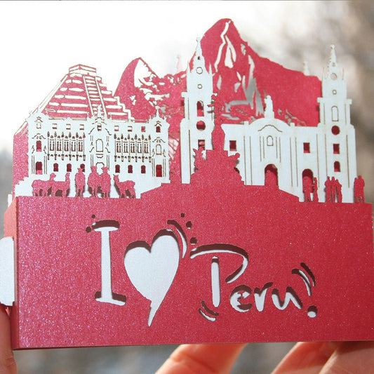 I love Peru Landmark pop-up card - ColibriGift