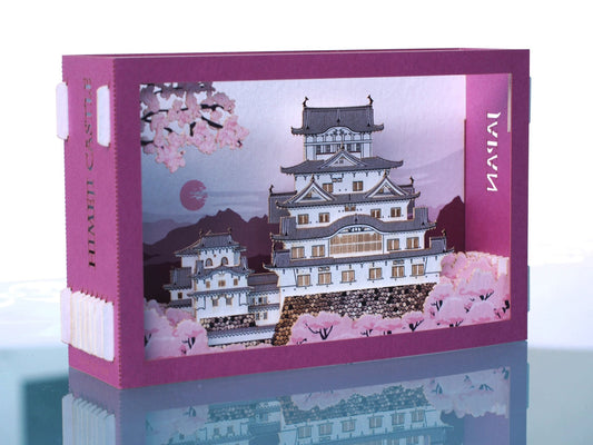 Japan Hineji Castle. Paper pop up card. Laser cut 3d box miniature. Kirigami - ColibriGift