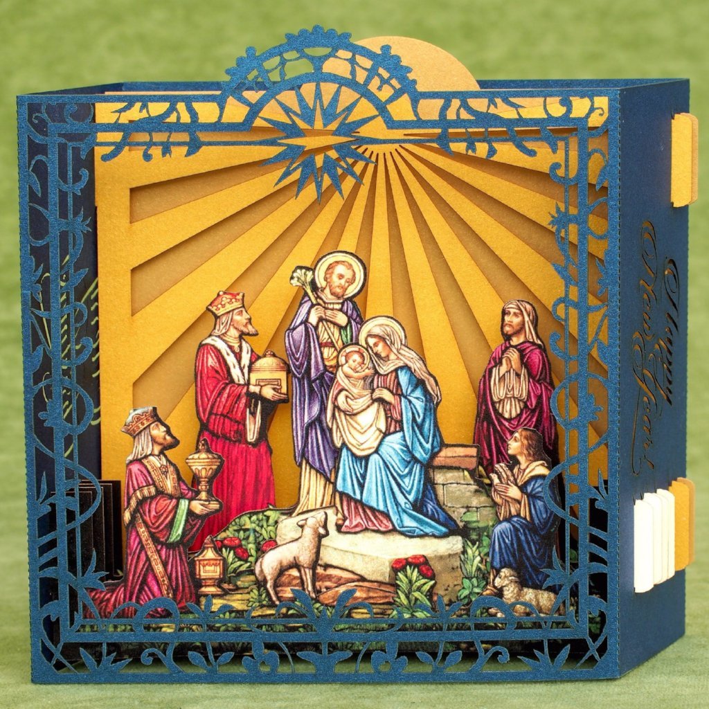 Jesus Birth Nativity Scene Christmas pop-up card - ColibriGift