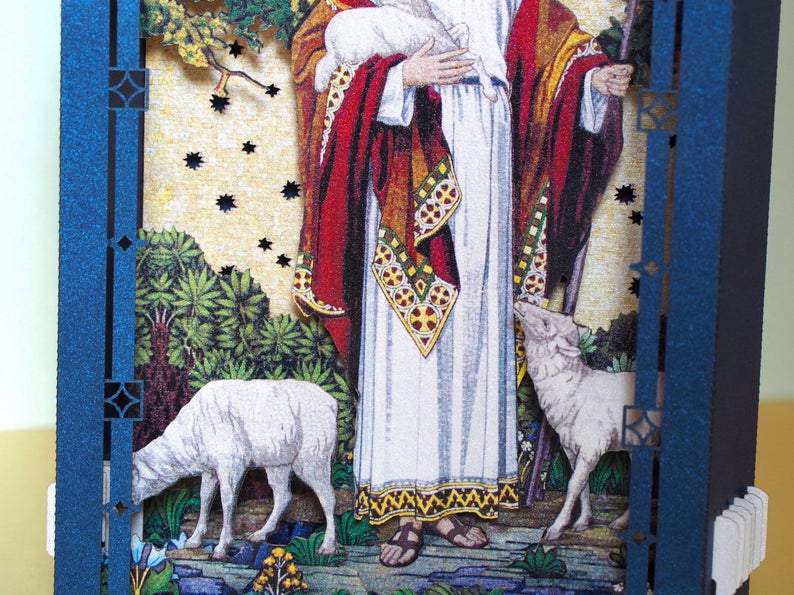 Jesus lambs altar pop-up card - ColibriGift