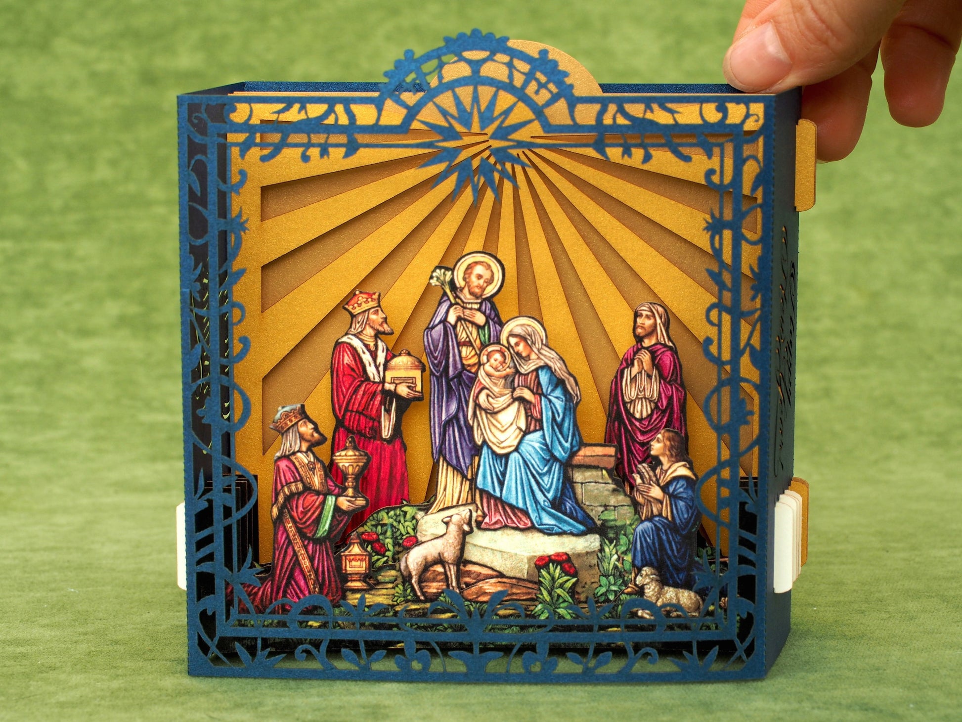 Christmas Pop up box card with Jesus Birth scene