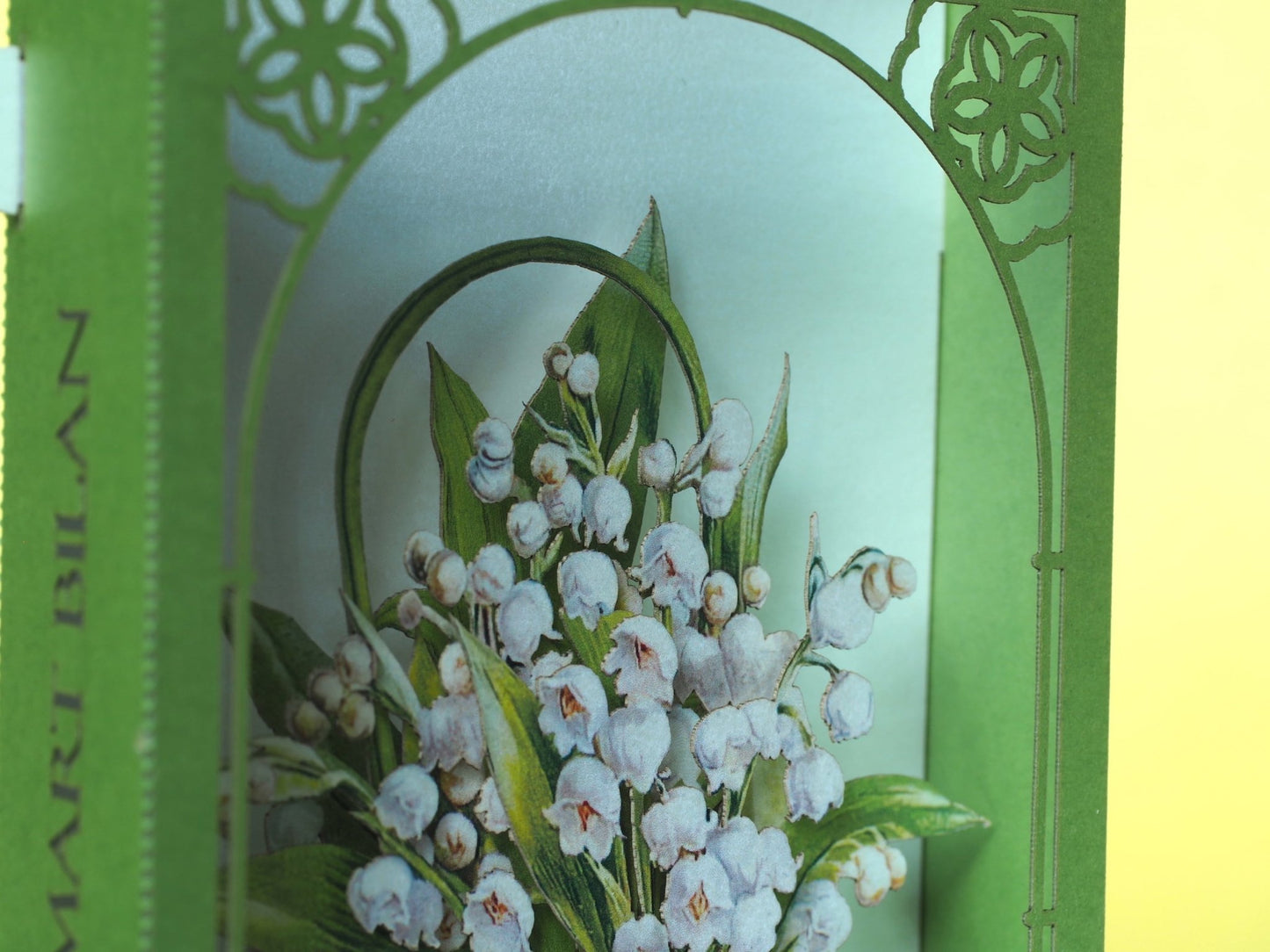 Lilies of the valley pop up card. Flowers, Gift her, wife, mother, sister, girl, girlfriend. Love. Mother's Day - ColibriGift