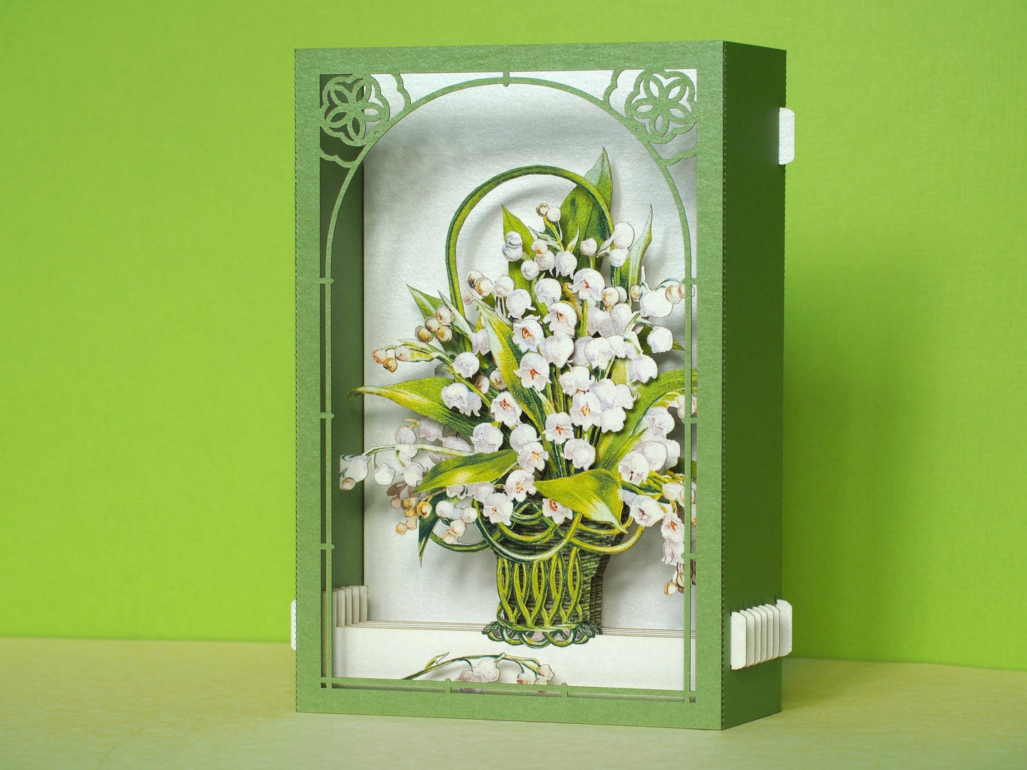 Lilies of the valley pop up card. Flowers, Gift her, wife, mother, sister, girl, girlfriend. Love. Mother's Day - ColibriGift