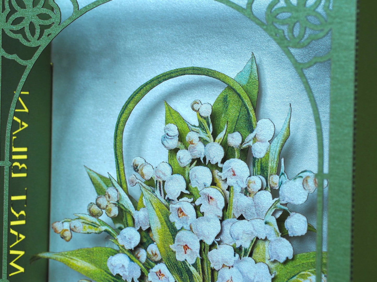 Lilies of the valley pop up card. Flowers, Gift her, wife, mother, sister, girl, girlfriend. Love. Mother's Day - ColibriGift