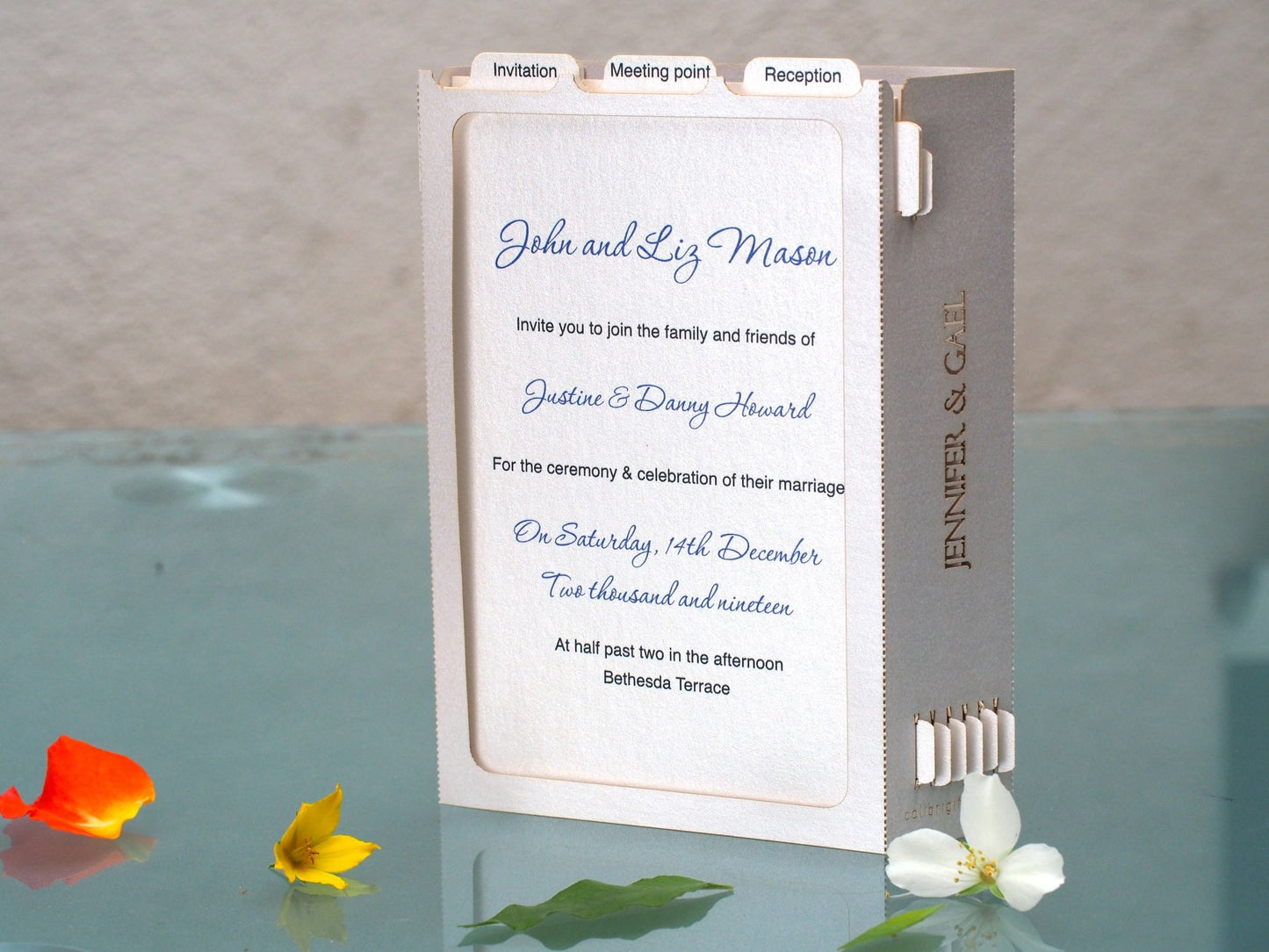 Mission Inn Hotel and Spa wedding invitations. Custom design. Paper pop up card, RSVP . USA Hotel Wedding venue ColibriGift