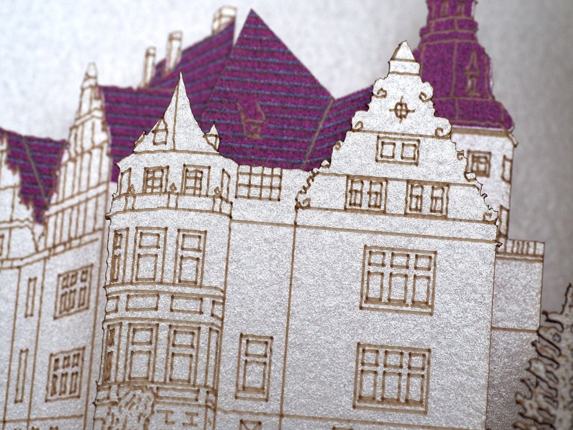 Moszna Castle wedding pop up invitation card. Paper pop up RSVP invite. Polish Pałac w Mosznej, Schloss Moschen- ColibriGift