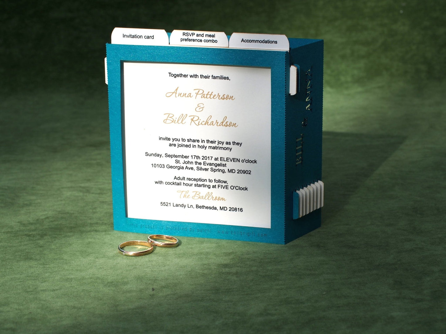 Personalized Wedding Invitation Arch Pavilion Couple Newlyweds Bride Groom pop-up card - ColibriGift