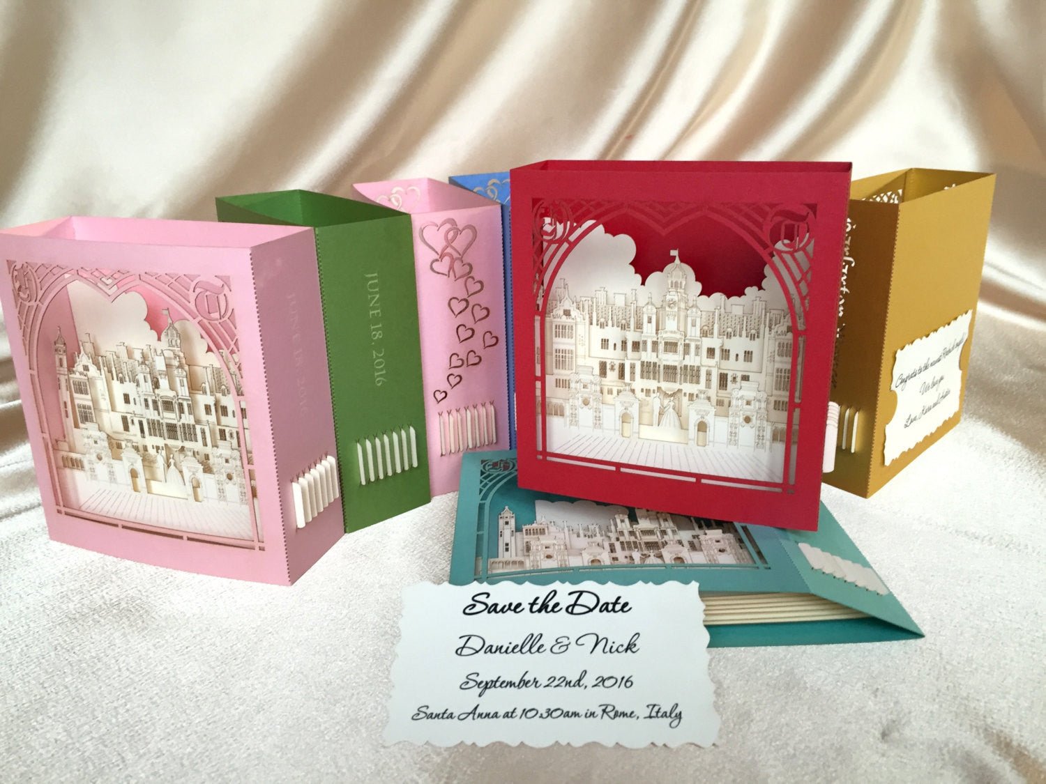 Personalized Wedding Invitation pop-up card - ColibriGift