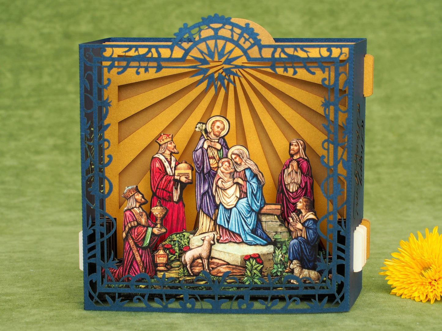 Christmas Pop up box card with Jesus Birth scene
