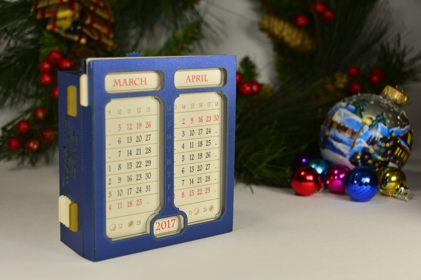 Desk calendar paper Jesus Birth Christmas design
