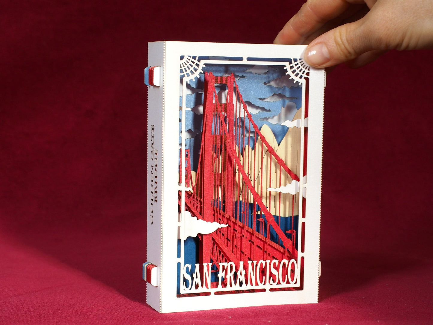 San Francisco, California, USA, Golden Bridge pop-up card - ColibriGift