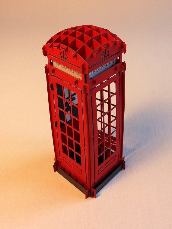 Save the Date England London Telephone Booth pop-up card - ColibriGift