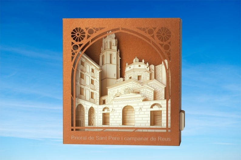 Spain, Monastery of Sant Pere Reus, La Prioral de Sant Pere de Reus pop-up card - ColibriGift